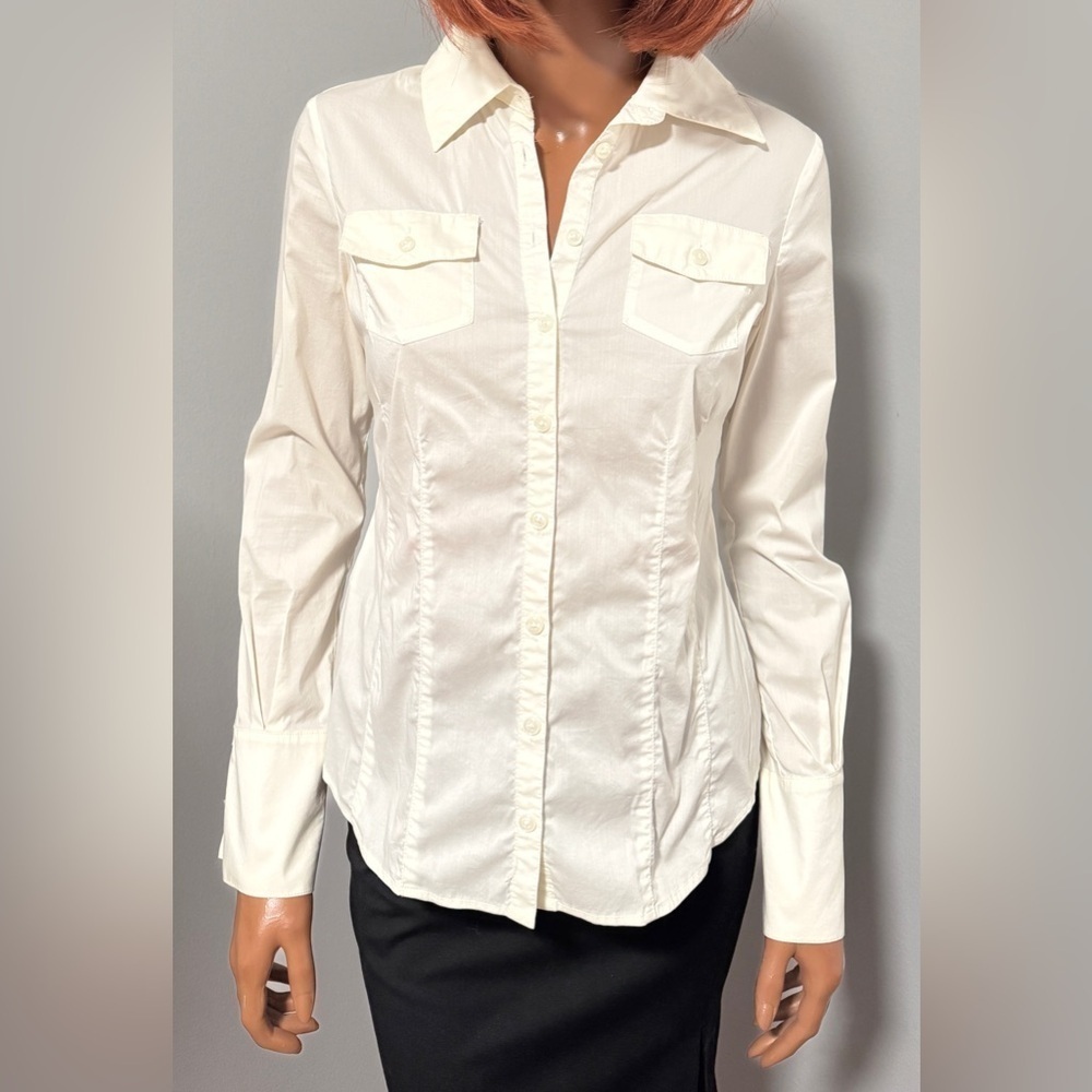 Bcbgeneration Blouse Button Down Shirt White Nwot… - image 5